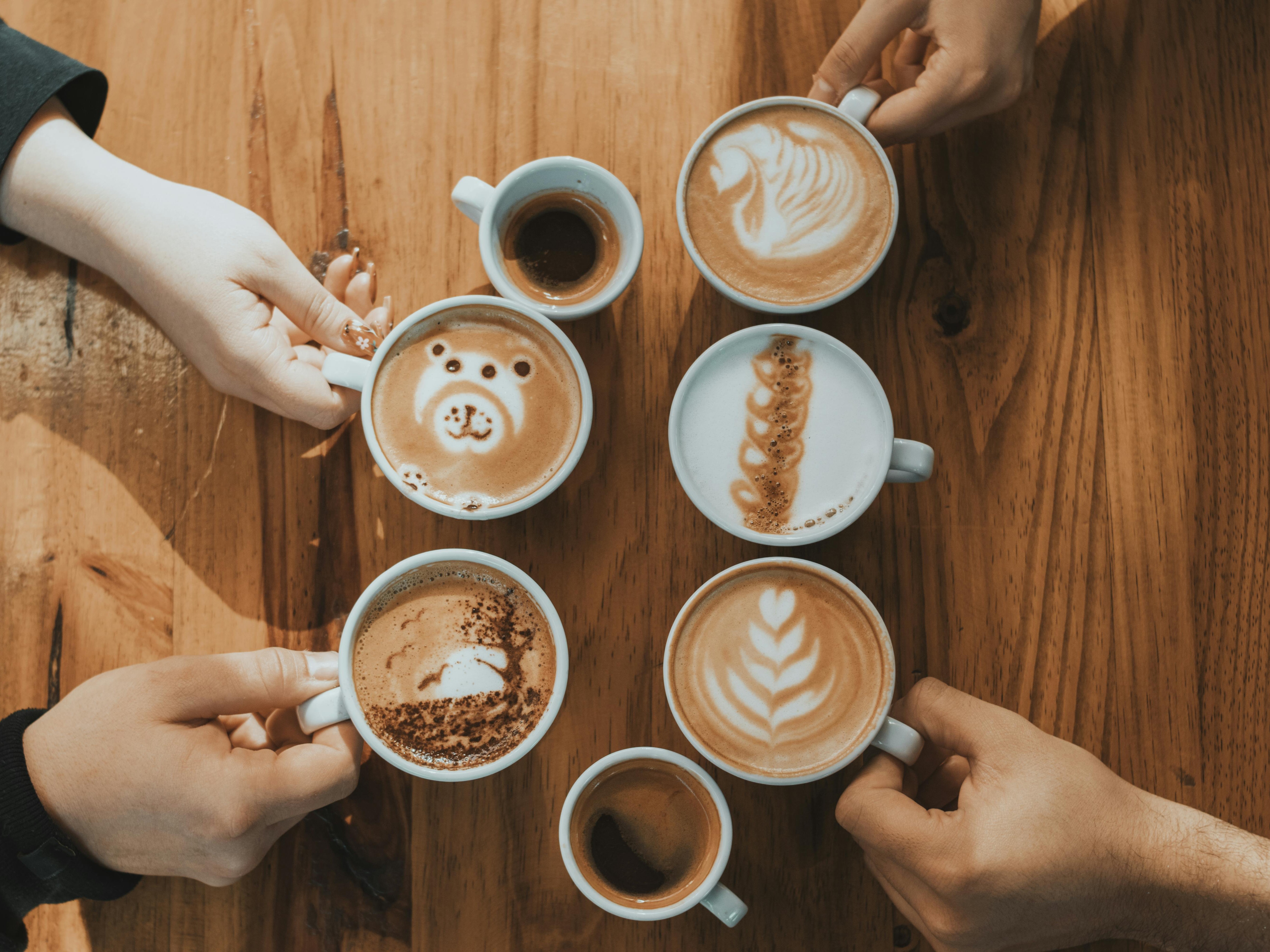 Beautifully crafted espresso drinks with latte art